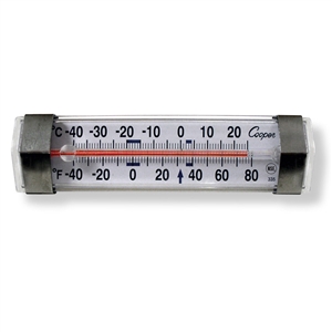 335-01-1 Cooper Refrigerator / Freezer Thermometer Horizontal Glass Tube NSF -40/80 °F/°C