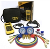 AM134BUQ/AS CPS 134A Automotive Manifold Gauge Set With Free CAN/OBDII Digital Scanner Tool