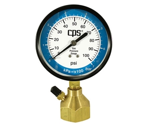 GT4 CPS Gauge, 3.5" Gas, 0-30 PSI, 1" Bell, Valve