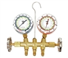 M6D CPS 2 Valve Brass Manifold Gauge Set R-12, 22, 502 Manifold Only