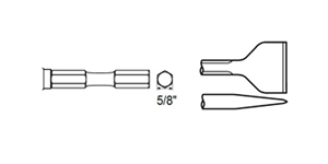 6158044420 Chicago Pneumatic Flat Chisel 5/8" Hex Shank 7" X 50mm