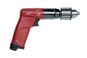 CP1014P33 Chicago Pneumatic 1/4" (6mm) 0.5Hp Industrial Pistol Drill with Jacobs Keyed Chuck