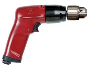 CP1117P26 Chicago Pneumatic 3/8" (10mm) 1Hp Industrial Pistol Drill with Jacobs Keyed Chuck