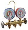 22246 JB Industries R-22 / R-404A / R-410A Patriot 2 Valve Manifold with 1% Accuracy Illuminating 3-1/8" Gauges and 60" Kobra® Secure Seal Hose Set