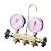 22500 JB Industries Patriot 2 Valve Brass Manifold R-410A with 2-1/2" Gauges and No Hose Set