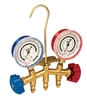 28286 JB Industries 2 Valve (kPA / PSI) Brass Manifold R-134A/R-404A/R-507A 63.5 mm Metric Gauges and 60" CCLE Hose Set