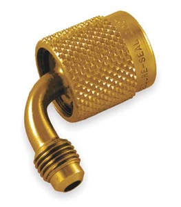 33116N JB Industries 5/16" Female Flare Quick Coupler x 1/4" Male Flare Auto Shut-Off Coupler 90°