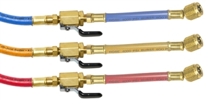 CCLV-36 JB Industries 1/4" x 36" Enviro-Safe Charging Hose Set w/Ball Valve Whip End