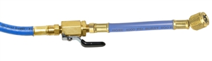 CLV-48B JB Industries 1/4" x 48" Blue Enviro-Safe Charging Hose with Ball Valve Whip End