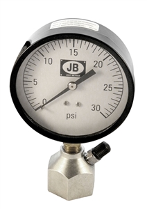 GTBG-16 JB Industries 3 1/2" Gas Test Gauge 0-30 lb 1" End