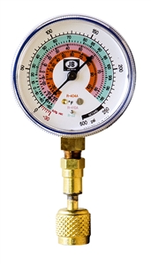 QC-G460 JB Industries 2-1/2" Compound (Low Side) Test Gauge 1/4" Female Quick Connect R22/R404A/R410A