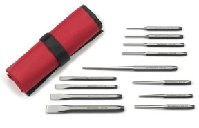 82305 KD Tools 12 Piece Punch & Chisel Set. Set includes: KDT-82261, KDT-82262, KDT-82264, KDT-82265, KDT-82270, KDT-82272, KDT-82273, KDT-82274, KDT-82275, KDT-82278, KDT-82283 & KDT-82285 in a tool roll.