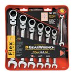 9700 KD Tools 7 Pc. SAE Flex Head Combination Ratcheting Gearwrench Set
