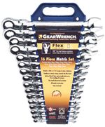 9902 KD Tools 16 Pc. Metric Flex Head Combination Ratcheting Gearwrench Set