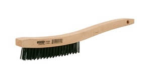 KH584 Lincoln Wooden Handle Wire Brush 3" X 19" Carbon