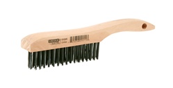 KH585 Lincoln Wooden Handle Wire Brush 4" X 16" Carbon