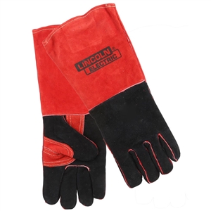 KH643 Lincoln Electric Red & Black Industrial Leather Welding Gloves