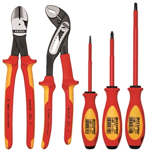 989820US Knipex 5 Pc Hybrid Automotive Pliers Screwdriver Tool Set - 1,000V