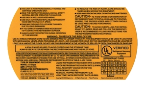 LB1417 Appion G1 Single Warning Label