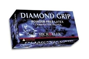 MF300S Microflex Diamond Grip Powder-Free Latex Exam Gloves - Box Of 100, Small