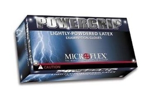 PG199M Microflex Powergrip Lightly-Powdered Latex Exam Gloves - Box Of 100, Medium