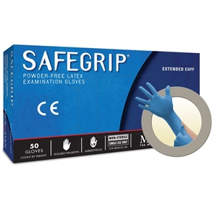 SG375M Microflex Safegrip Powder-Free Latex Exam Gloves - Box Of 50, Medium