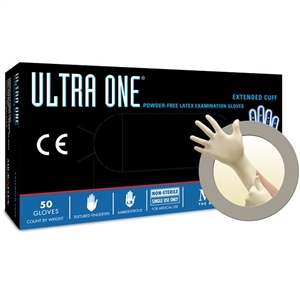 UL315L Microflex Ultra One Powder-Free Latex Exam Gloves, Box Of 50, Large
