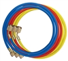 45372 Mastercool Set Of 3-72" Standard Hoses W/Shut-Off Valve Fitting