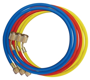 45372 Mastercool Set Of 3-72" Standard Hoses W/Shut-Off Valve Fitting