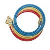 46360 Mastercool Set Of 3-60" Barrier Hoses W/Shut-Off Valve Fitting