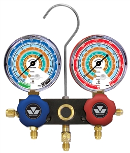 54161 Mastercool R404A R407C R507A R134A Aluminum 2-Way Manifold Gauge Set 60" Standard Hoses 3 1/8"