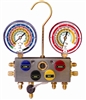 86972 Mastercool 4-Way Manifold Gauge Set R134A W/4-72" Hoses With Manual Couplers 3 1/8"