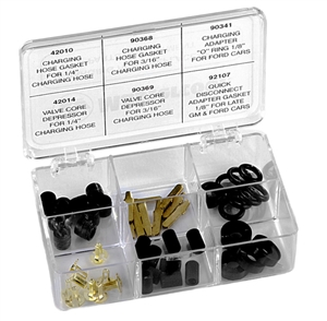 91334-A Mastercool R12 / R134a Charging Hose Replacement Parts Assortment (55 Piece)