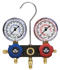 93103-MJ Mastercool Metric Aluminum Manifold (M10 X P1.5) w/ 63mm Gauges Only