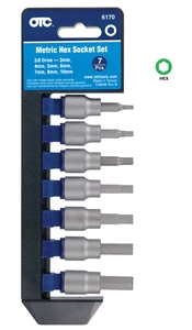 6170 OTC 7 Pc. Metric Hex Bit Socket Set