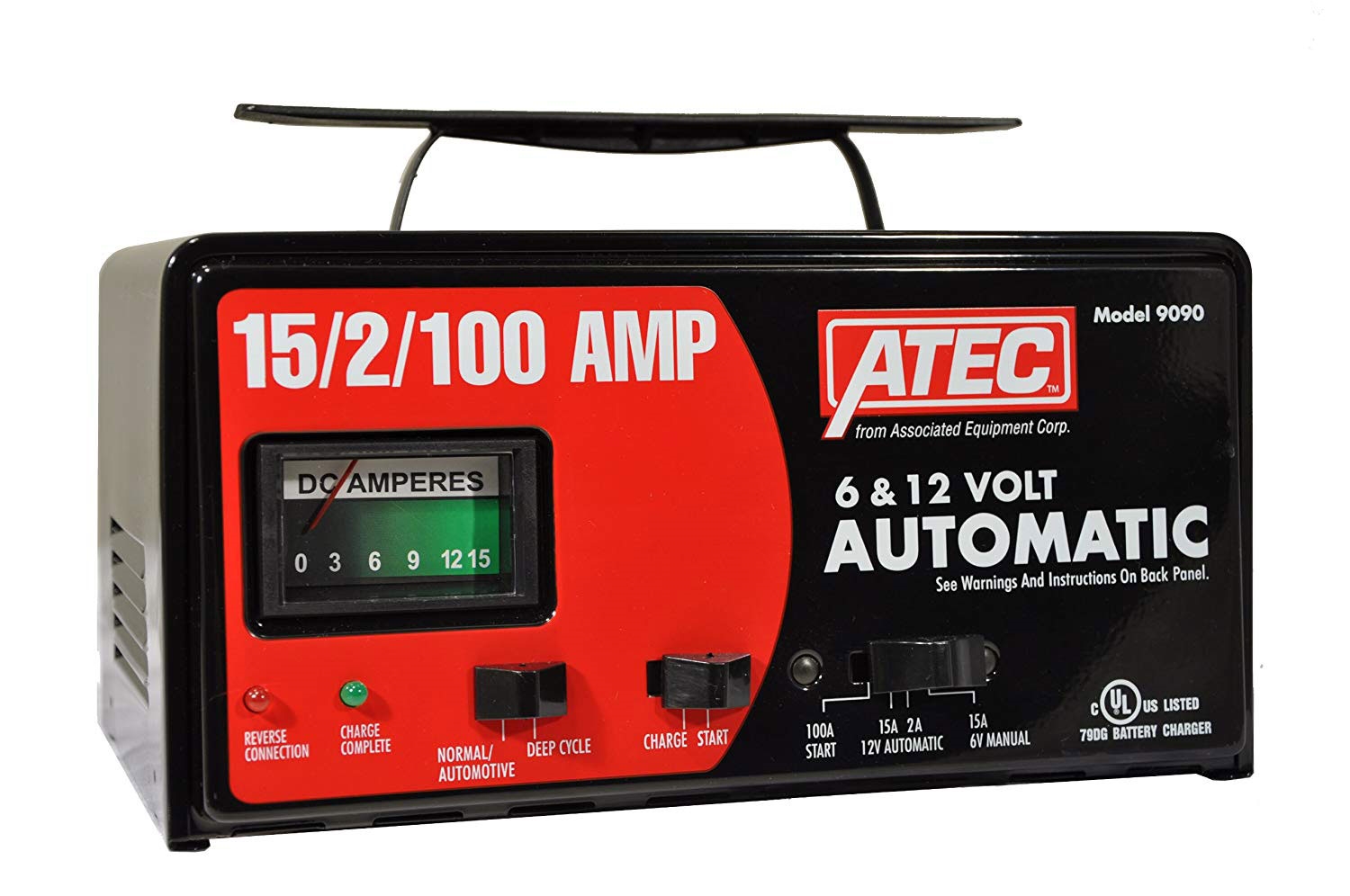 9090 ATEC Automotive Battery Charger 6/12V 15/2A Automatic 100A Start (New  Old Stock)