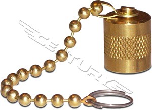 40570 Robinair Premium 1/4 Brass Cap With Capture Chain