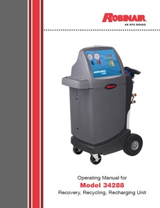 543175 Robinair Operating Manual for 34288 Recovery, Recycling, Recharging Unit