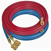 68420 Robinair Set Of 20' 1/4" Flare Enviro-Guard Hoses Red And Blue Quick Seal Fittings
