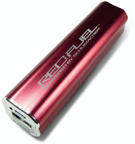 The Schumacher Electric Ultralight Lithium-Ion 2600mAh Fuel Pack & Backup  Power, Red Edition, is part of the Red Fuel line of Li-ion products, great  for small portable electronics. 2600mAh lithium ion battery