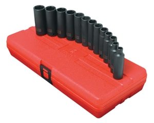 3359 Sunex Tools 13 Pc. 6-Point Deep Metric Impact Socket Set