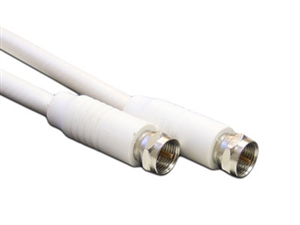 F6-50W TPI 50 Foot White F Male To F Male Coax Cable