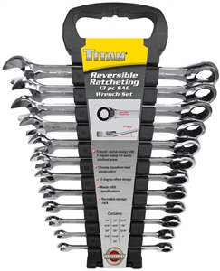 17365 Titan 12pc Metric Reversible Ratcheting Wrench Set