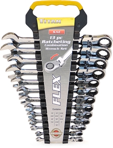17366 Titan 13pc SAE Flex Ratcheting Wrench Set
