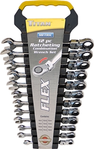17367 Titan 12pc Metric Flex Ratcheting Wrench Set