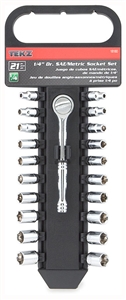 18180 Titan 21pc 1/4in Dr. SAE / Metric Socket Set