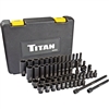 46053 Titan 53 Piece 1/4" Drive SAE and Metric Combination Impact Socket Set