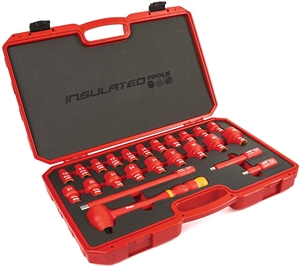 62100 Titan 24 pc. 1/2 in. Drive Metric VDE Insulated Socket Set