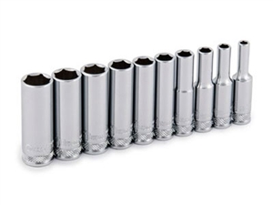 66400 Titan 10pc. 1/4in Drive Metric Deep Socket Set