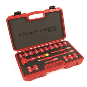 68100 Titan 19 pc. 3/8 in. Drive Metric VDE Insulated Socket Set